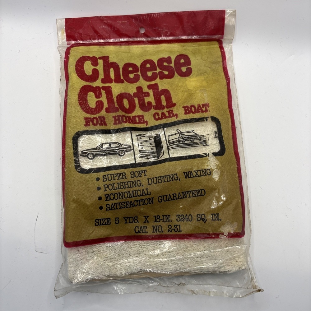 Vtg Cheese Cloth For Home Car Boat 5 Yds x 18" NOS Clean Rite Products USA